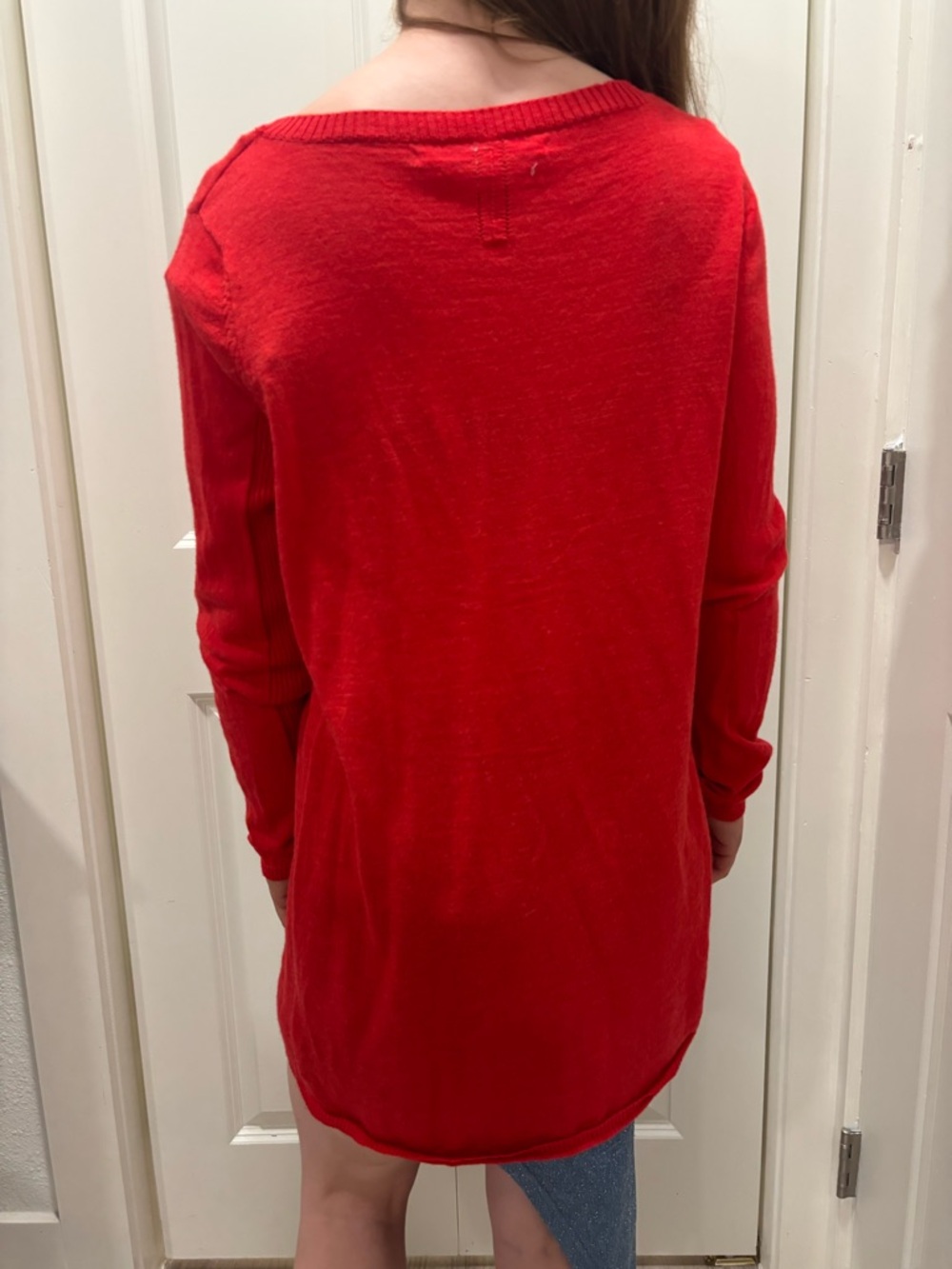 Max Studio Red 100% Extra Fine Merino Wool Soft Casual Long Sleeve Sweater Sz 1X - Picture 3 of 11